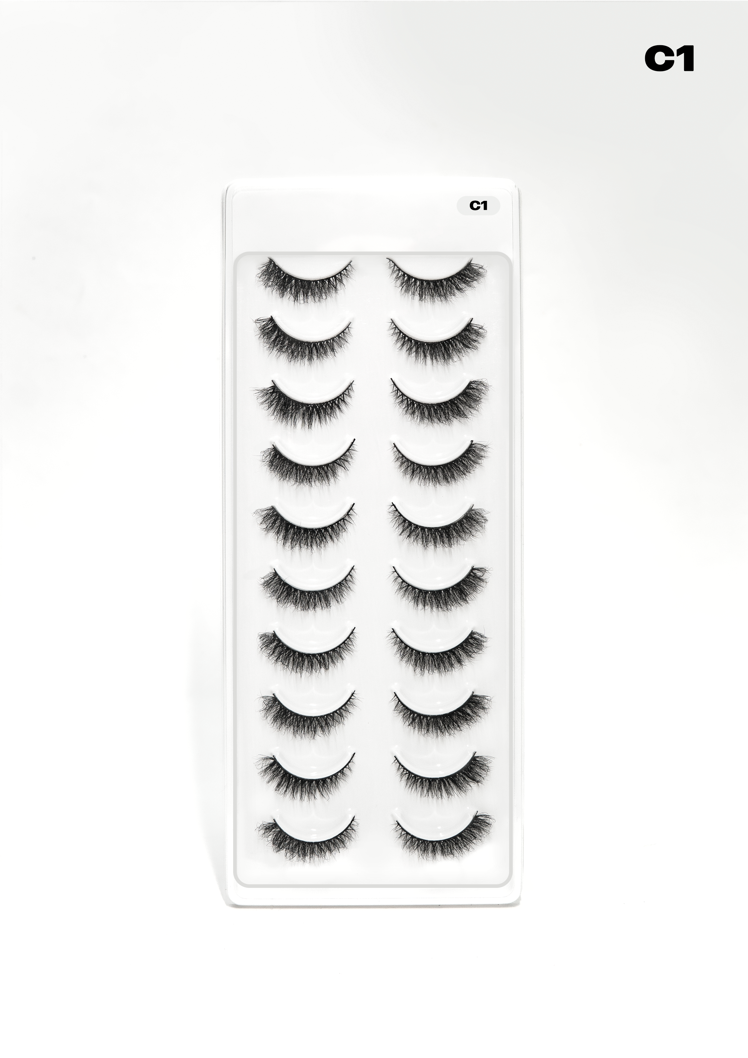 Mystique Hair C1 Whispy Mink Eyelashes – 10 Pair Value Pack | Full-Volume 3D Fluttery False Lashes with Flexible Band