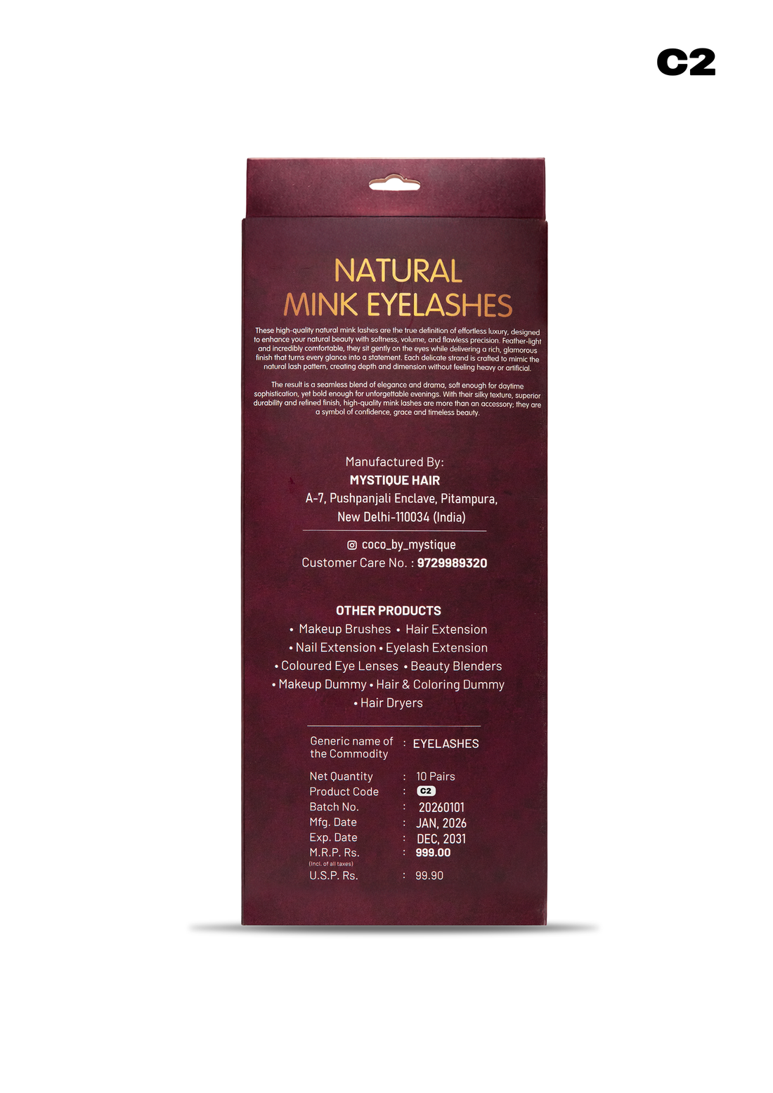 Mystique Hair C2 Wispy Mink Eyelashes – 10 Pair Multipack | Multi-Layered Natural Flare False Lashes for Elegant Volume