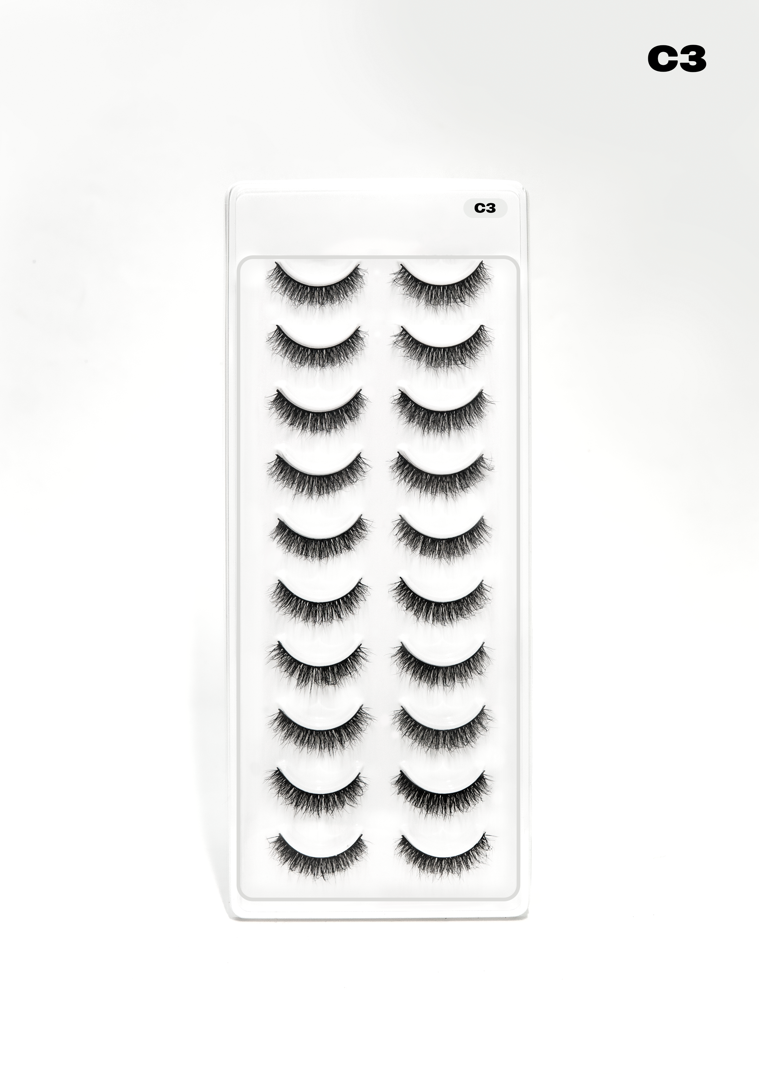 Mystique Hair Whispy Mink Eyelashes – Model C3 (10 Pair Multipack) | Lightweight, High-Volume False Lashes for Glamorous Eyes