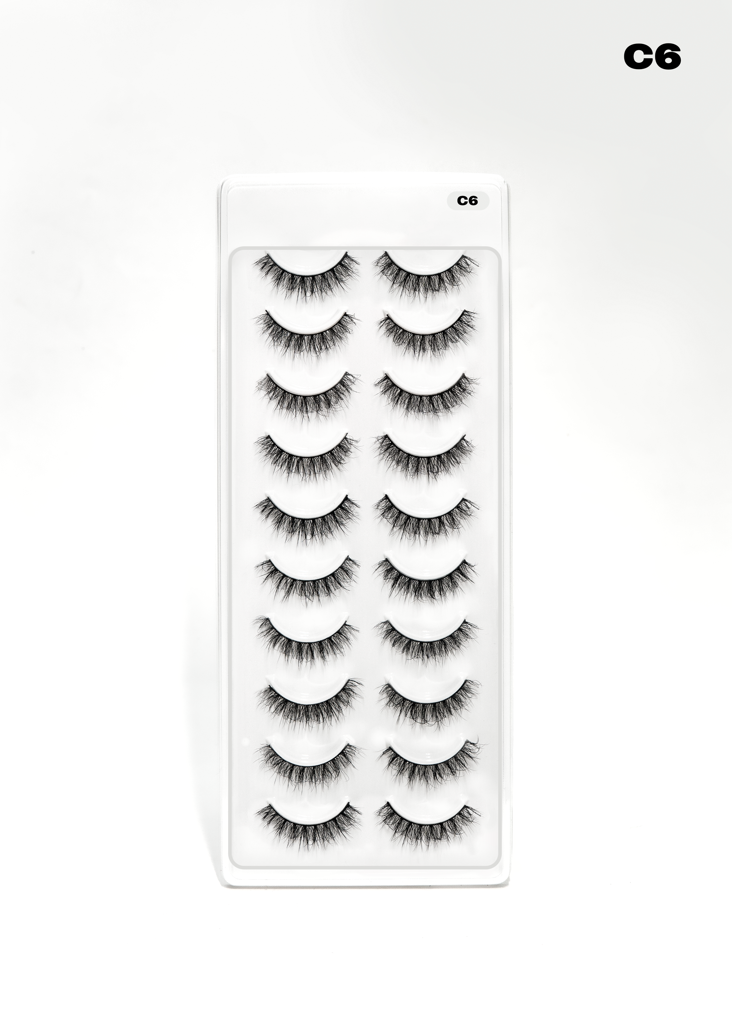 Mystique Hair C6 Wispy Mink Eyelashes – 10 Pair Multipack | Criss-Cross Natural Volume False Lashes with Tapered Ends