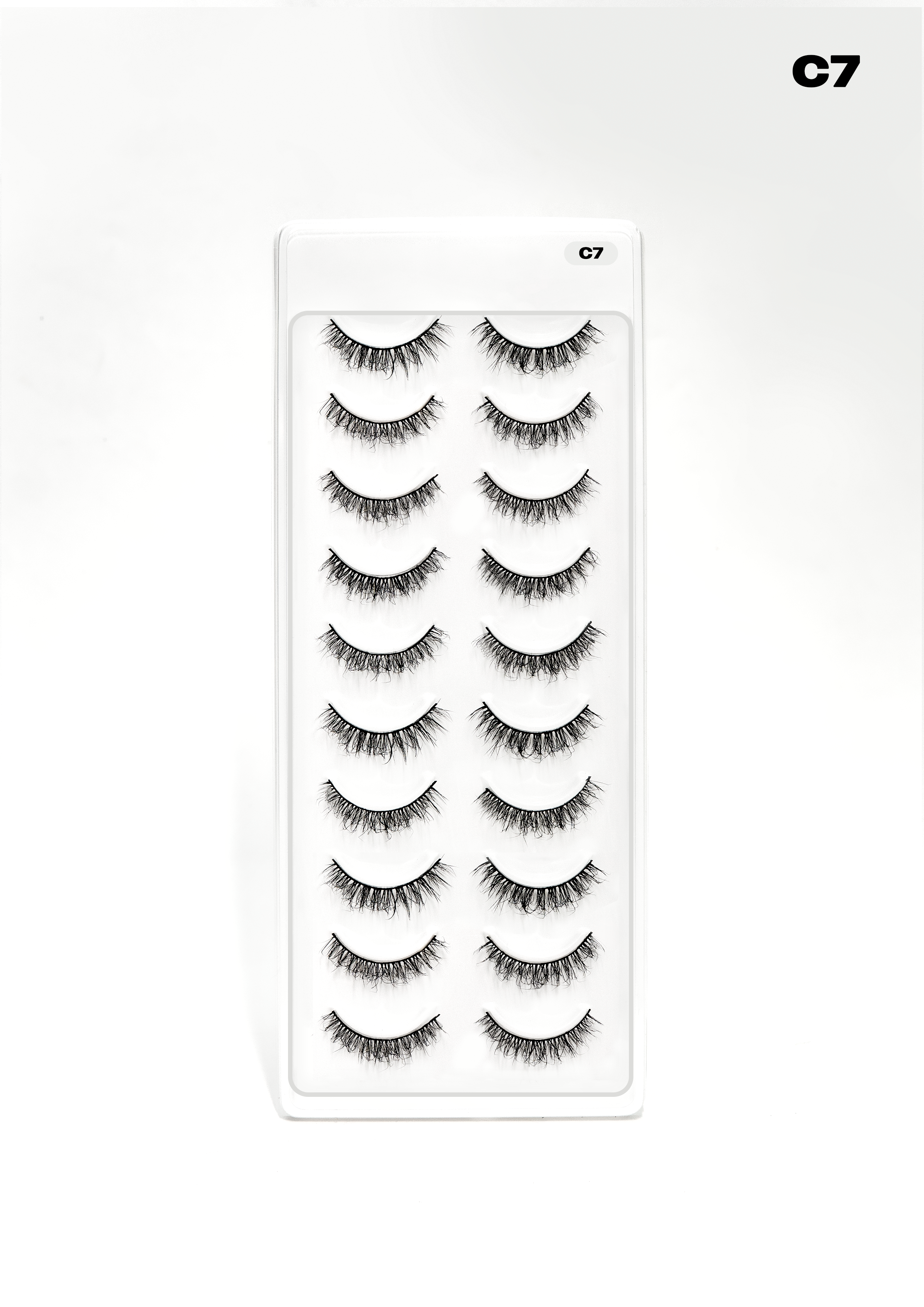 Mystique Hair C7 Textured Whispy Mink Eyelashes – 10 Pair Pack | Multi-Layered Criss-Cross False Lashes for Defined Volume