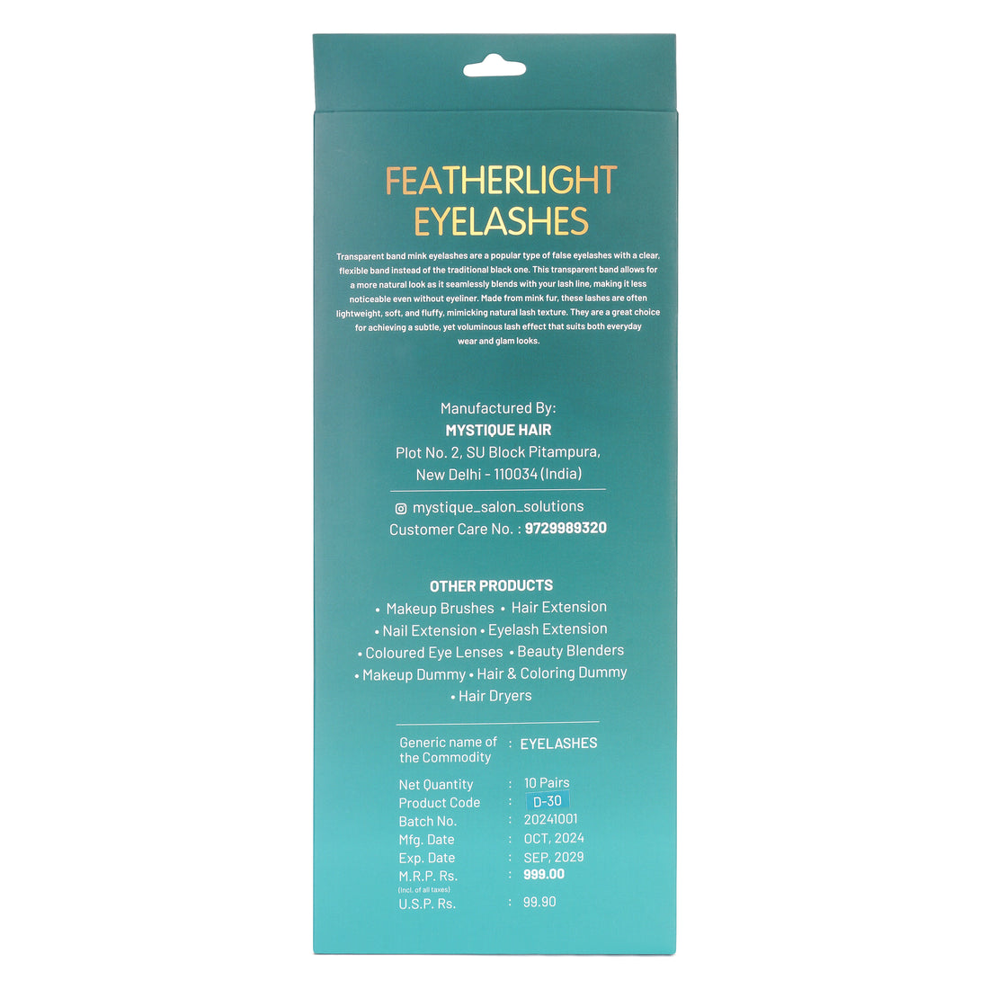 Featherlight A-04 Transparent Band Mink Eyelashes – 10 Pair Multipack | Criss-Cross Natural Volume False Lashes with Invisible Clear Band
