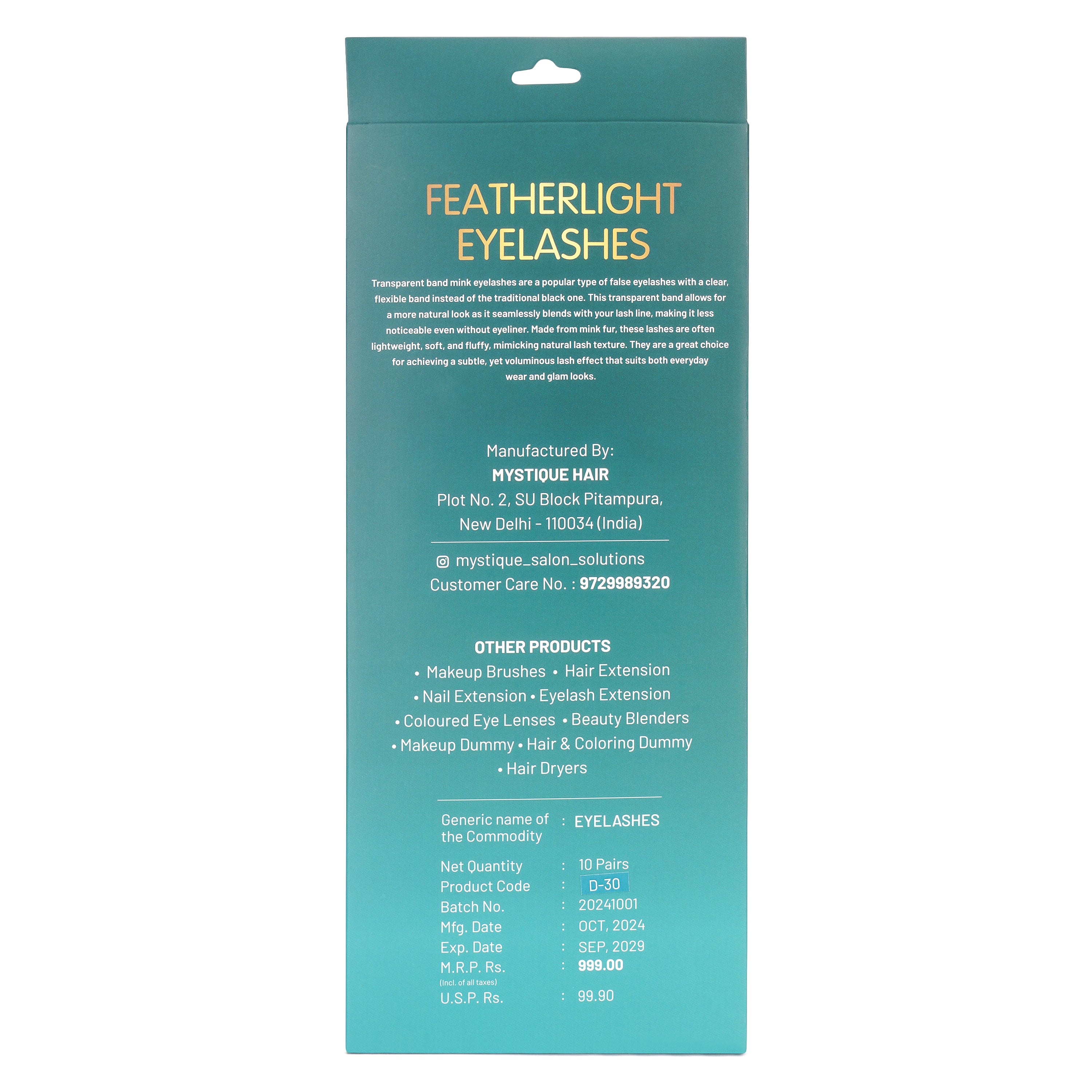 Featherlight A-04 Transparent Band Mink Eyelashes – 10 Pair Multipack | Criss-Cross Natural Volume False Lashes with Invisible Clear Band