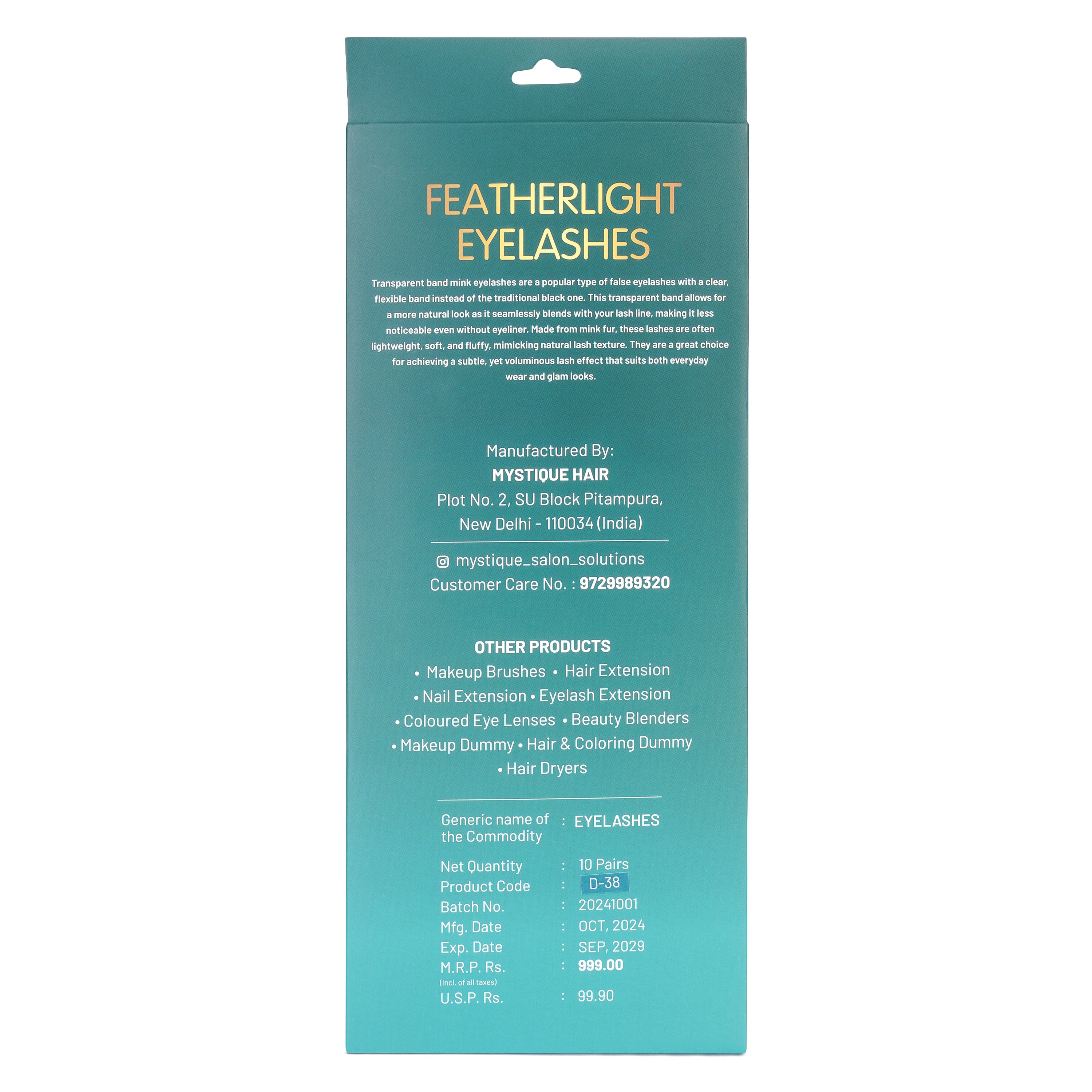 Featherlight A-01 Transparent Band Mink Eyelashes – 10 Pair Multipack | Ultra-Soft Natural Wispy False Lashes with Invisible Clear Band