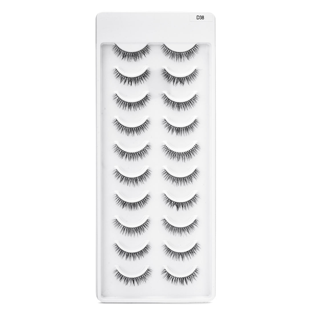 Featherlight A-01 Transparent Band Mink Eyelashes – 10 Pair Multipack | Ultra-Soft Natural Wispy False Lashes with Invisible Clear Band