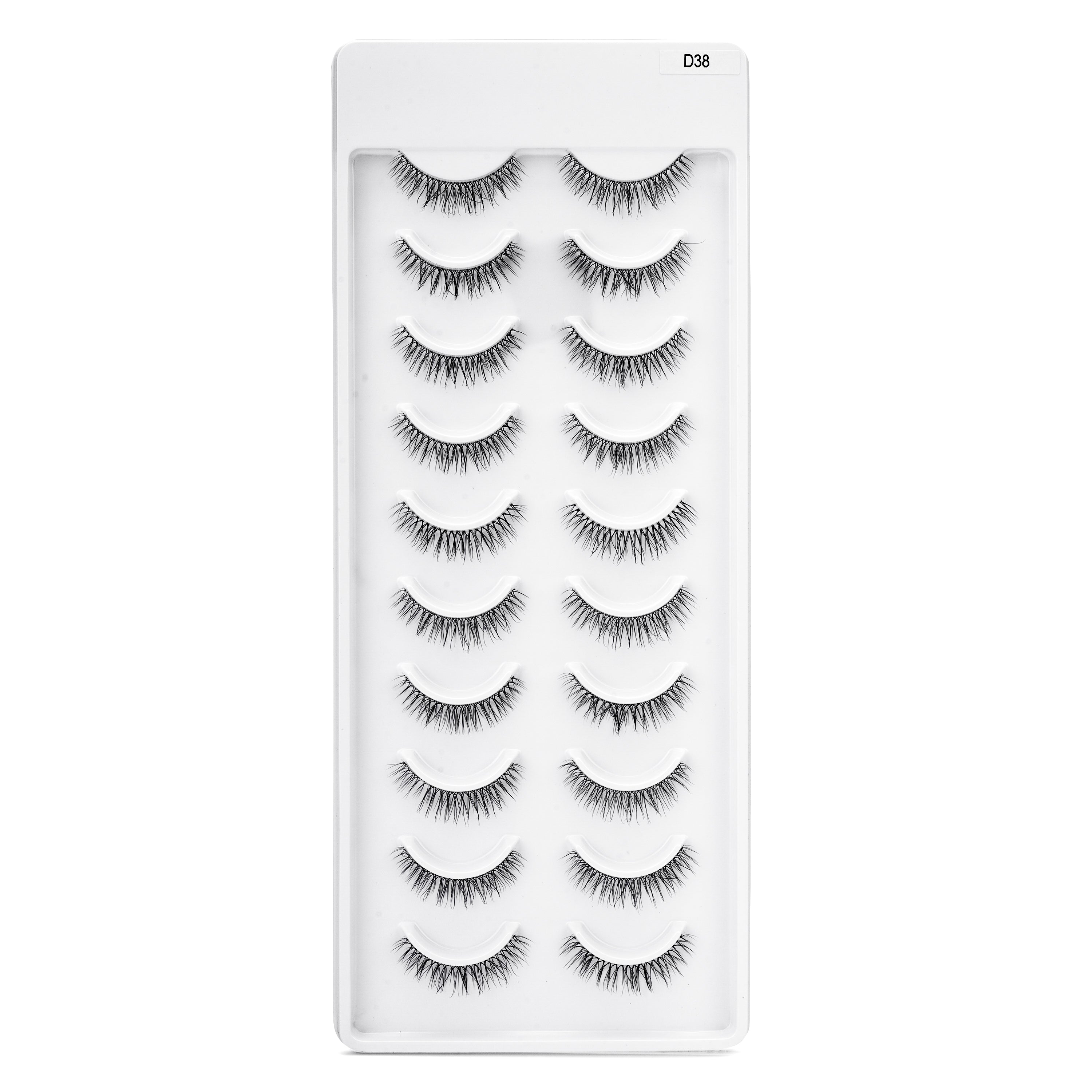 Featherlight A-01 Transparent Band Mink Eyelashes – 10 Pair Multipack | Ultra-Soft Natural Wispy False Lashes with Invisible Clear Band