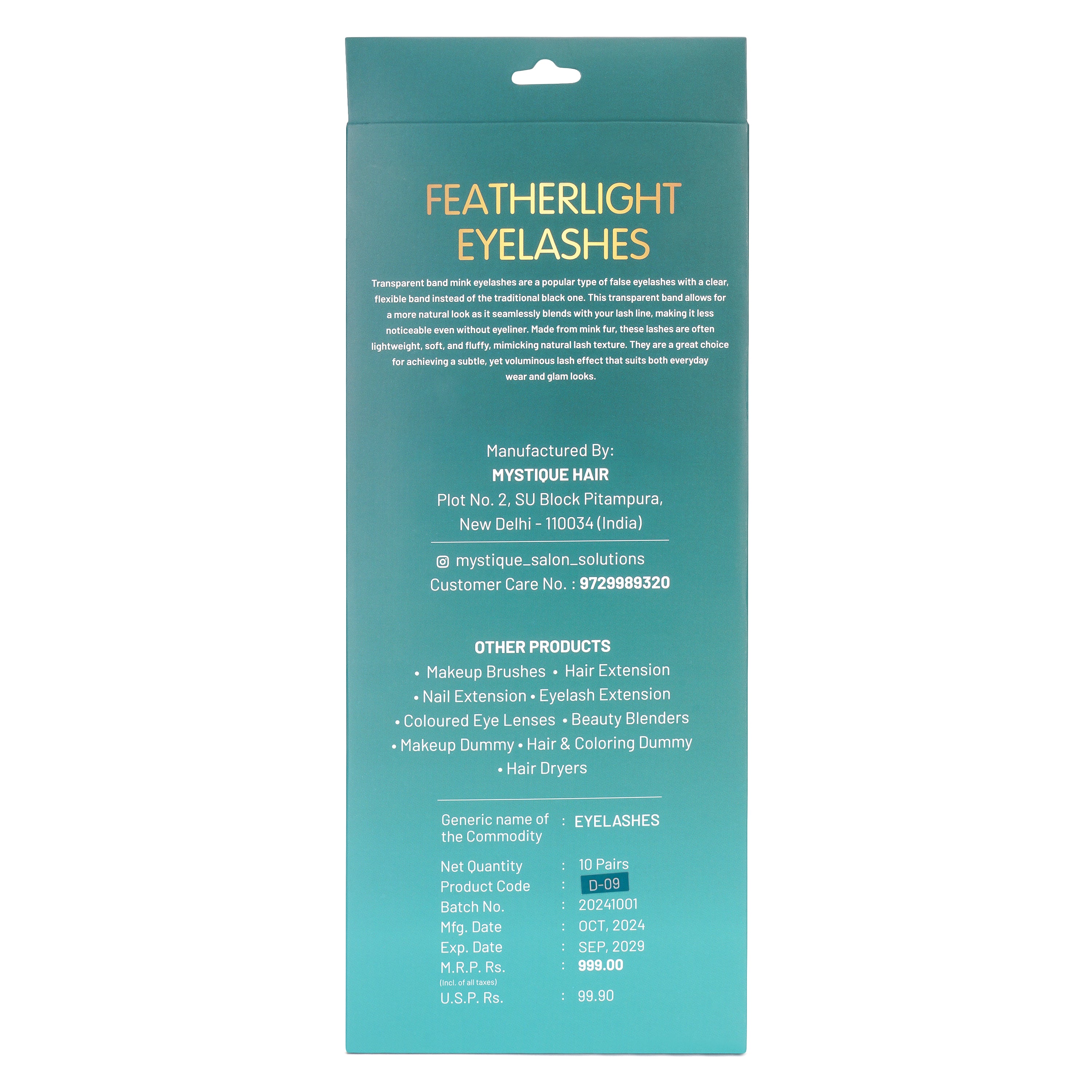 Featherlight D-08 Transparent Band Mink Eyelashes – 10 Pair Multipack | Ultra-Natural Wispy False Lashes with Invisible Clear Band