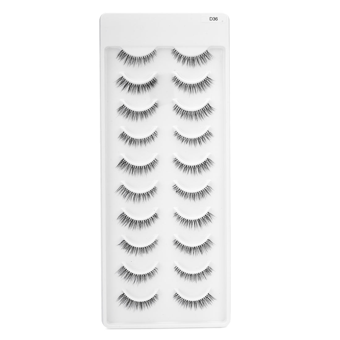 Featherlight D-12 Transparent Band Mink Eyelashes – 10 Pair Multipack | Full-Volume Fluttery False Lashes with Invisible Clear Band