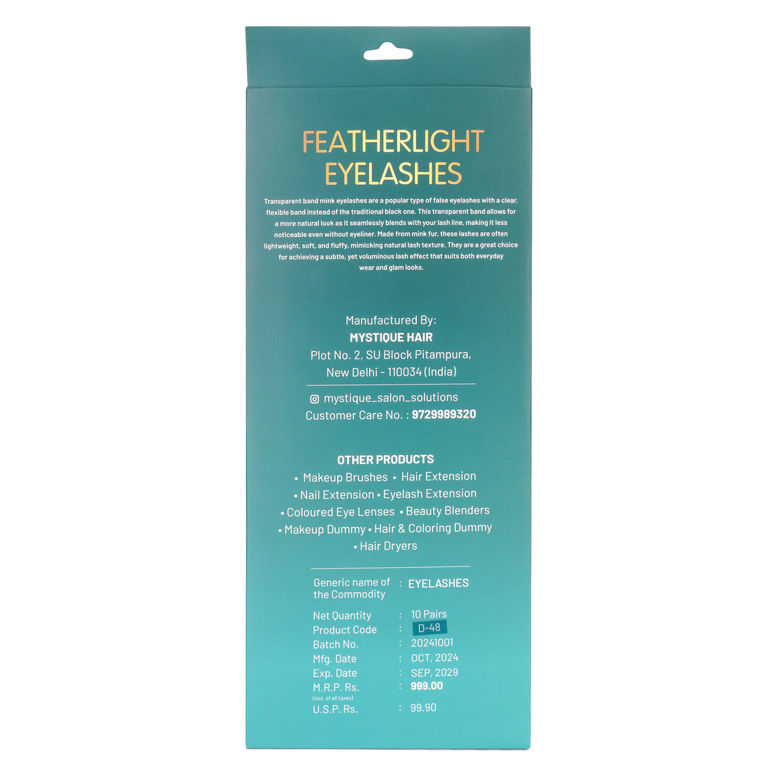 Featherlight D-11 Transparent Band Mink Eyelashes – 10 Pair Multipack | Full-Length Defined Wispy False Lashes with Invisible Clear Band