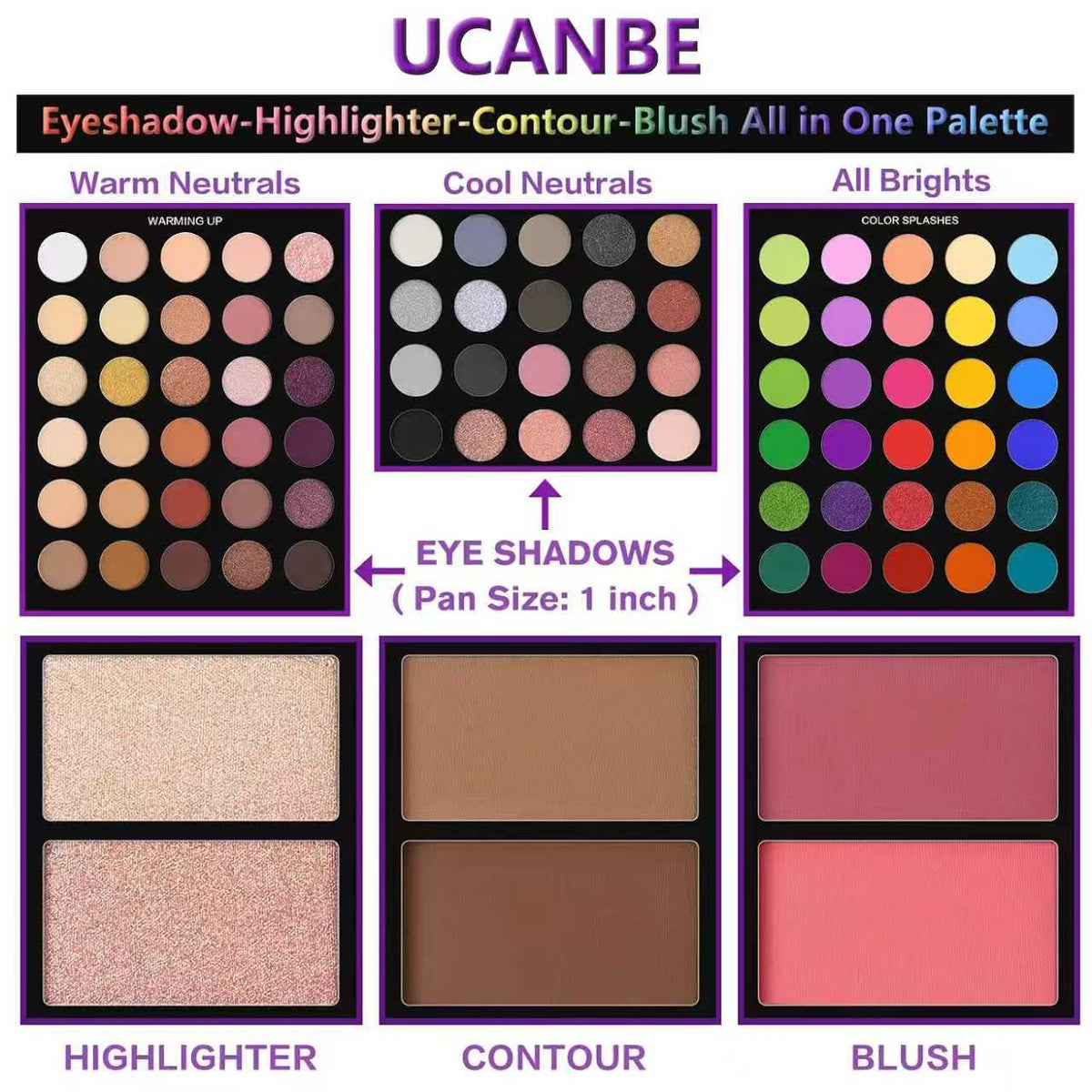 UCANBE-PRETTY ALL SET 2(86 COLOR EYESHADOW PALETTE)